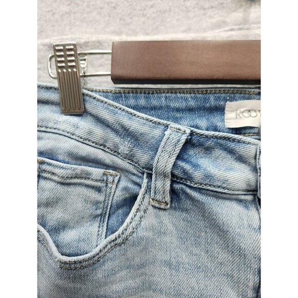 Root Denim Light Wash Distressed Raw Hem Skinny Jeans Size 7 - Picture 4 of 6